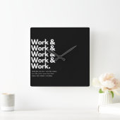 Work Work Stylish Wall Clock , Tränenspielplatz. Quadratische Wanduhr (Zuhause)