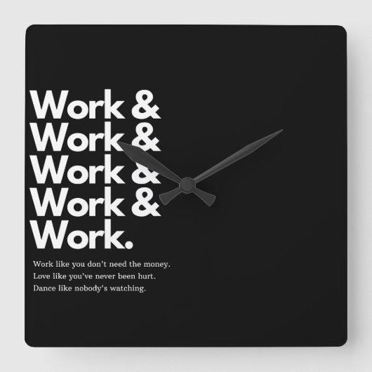 Work Work Stylish Wall Clock , Tränenspielplatz. Quadratische Wanduhr (Vorderseite)