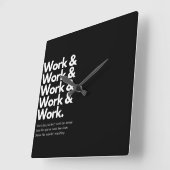 Work Work Stylish Wall Clock , Tränenspielplatz. Quadratische Wanduhr (Winkel)