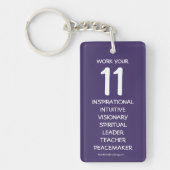 "Work your 11" Numerology Key Chain for Number 11 Schlüsselanhänger (Vorderseite)