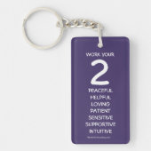 "Work your 2" Numerology Key Chain for Number 2 Schlüsselanhänger (Vorderseite)