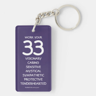 "Work your 33" Numerology Key Chain for Number 33 Schlüsselanhänger