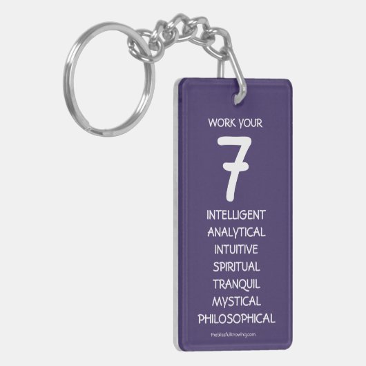 "Work your 7" Numerology Key Chain for Number 7 Schlüsselanhänger (Vorderseite links)