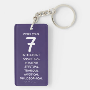 "Work your 7" Numerology Key Chain for Number 7 Schlüsselanhänger