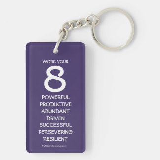 "Work Your 8" Numerology Key Chain for Number 8 Schlüsselanhänger