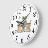 Workaholicnachteule Große Wanduhr (Winkel)