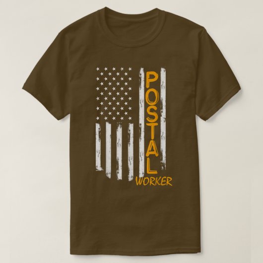Worker American Distressed Flag US Postal Service T-Shirt (Design vorne)