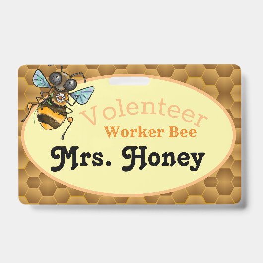 Worker Bee Volenteer Niedlich Honey Bee Ausweis (Vorderseite)