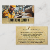 Worker Examining Lumber at the Mill Visitenkarte (Vorne/Hinten)