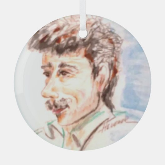 Worker Man Ornament Aus Glas (Vorderseite)