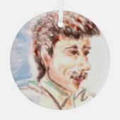 Worker Man Ornament Aus Glas (Rückseite)