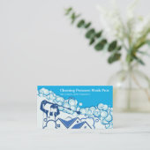 Worker Power Washing Zuhause | Seifenblasen Visitenkarte (Stehend Vorderseite)