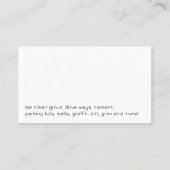 Worker Power Washing Zuhause | Seifenblasen Visitenkarte (Rückseite)