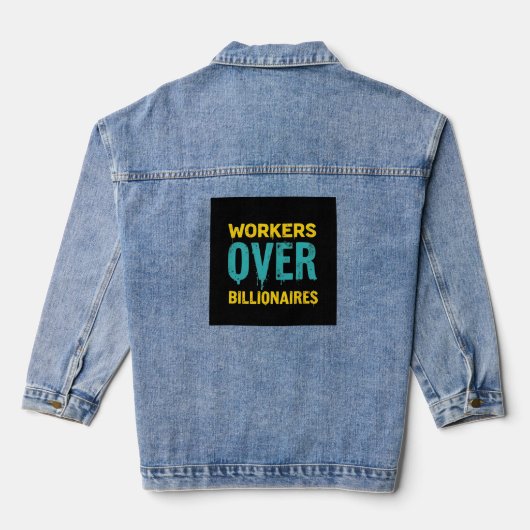 Workers Over Billionaires: Power to the People HD Jeansjacke (Rückseite)