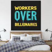Workers Over Billionaires: Power to the People HD Leinwanddruck (Insitu (Schlafzimmer))