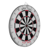 "WORKHARD PLAY HARD" Office Game Room Black/Red D Dartscheibe (Vorderseite Links)