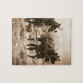 Working Amish Horses Sepia Puzzle (Horizontal)