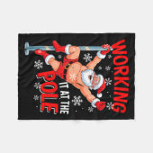 Working At Le Xmas Santa Dancing Funny Joke Dirty  Fleecedecke (Vorderseite (Horizontal))