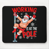 Working At Le Xmas Santa Dancing Funny Joke Dirty Mousepad (Vorne)
