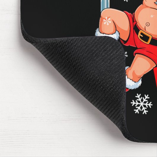 Working At Pole Xmas Santa Dancing Funny Joke Dirt Mousepad (Ecke)