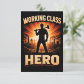 Working Class Hero Dankeskarte (Stehend Vorderseite)