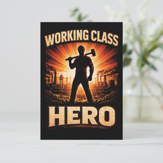Working Class Hero Dankeskarte (Stehend Vorderseite)