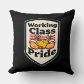 Working Class Pride Badge – Blue Collar Worker Kissen (Vorderseite)