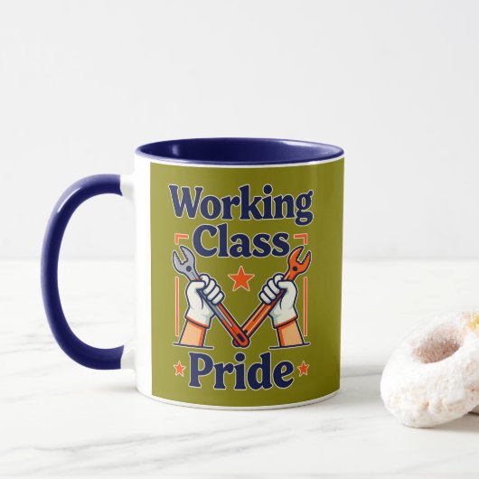 Working Class Pride Tools and Strength Design Tasse (Mit Donut)