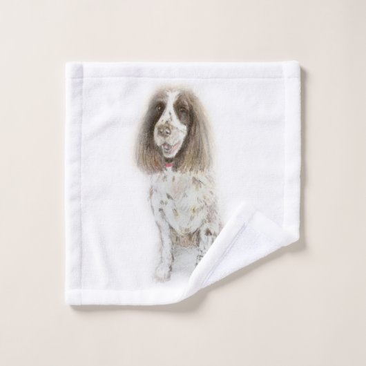 Working Cocker Spaniel Badhandtuch Set (Waschlappen)