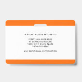 Working Dog SAR K9 Logo Foto Search Rescue Ausweis (Rückseite)