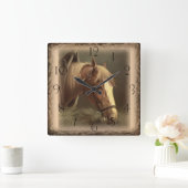 Working Horse Quadratische Wanduhr (Zuhause)