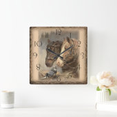 Working Horse Quadratische Wanduhr (Zuhause)