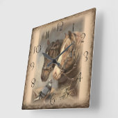 Working Horse Quadratische Wanduhr (Winkel)
