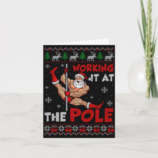 Working It At The Le Funny Santa Dancing Ugly Chri Karte (Vorderseite)