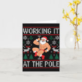 Working It At The Le Funny Santa Dancing Ugly Chri Karte (Gelbe Blume)