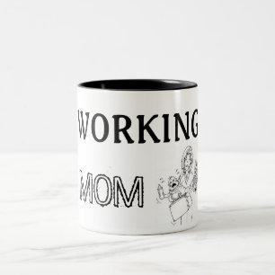 Working Mom zerteilt Zweifarbige Tasse
