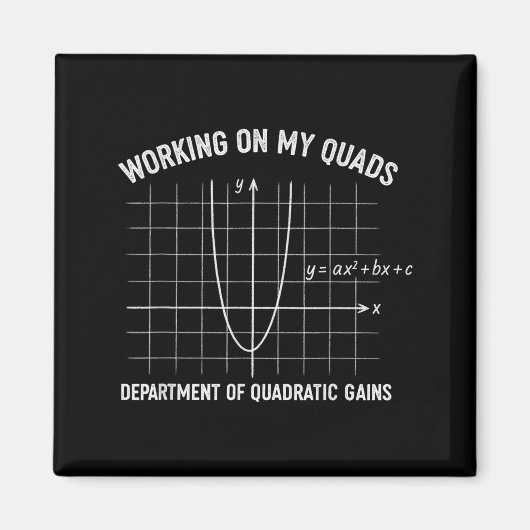 Working On My Quads Funny Algebra Math Gym Teacher Magnet (Vorne)