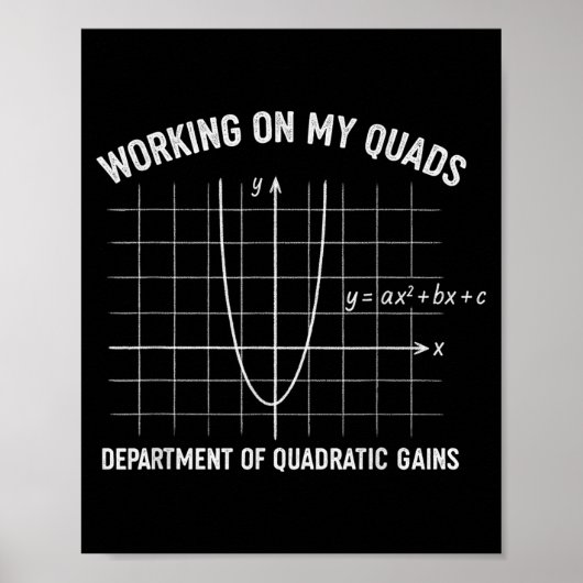 Working On My Quads Funny Algebra Math Gym Teacher Poster (Vorne)