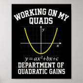 Working On My Quads Funny Algebra Math Gym Teacher Poster (Vorne)