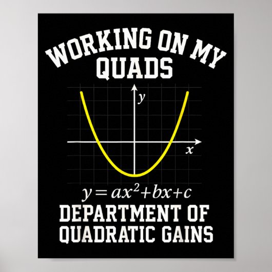 Working On My Quads Funny Algebra Math Gym Teacher Poster (Vorne)