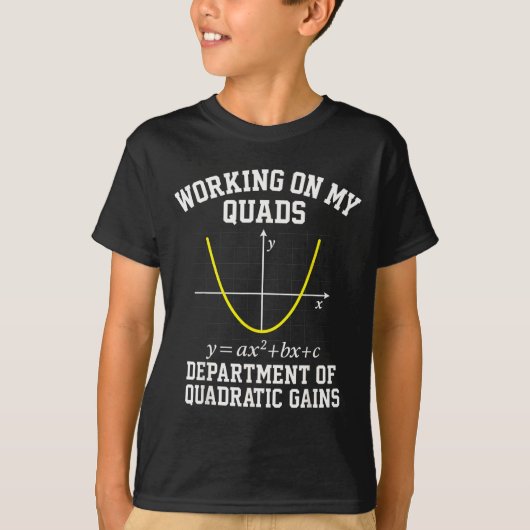 Working On My Quads Funny Algebra Math Gym Teacher T-Shirt (Vorderseite)