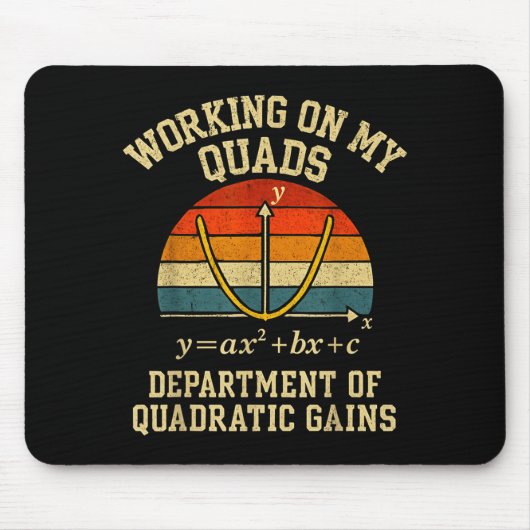 Working On My Quads Funny Retro Algebra Math Gym T Mousepad (Vorne)