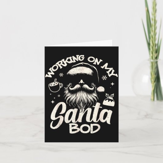 Working On My Santa Bod - Christmas Future Dad Karte (Vorderseite)