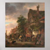 Workman & Inn - Isack van Ostade Kunstgewerbe Poster (Vorne)