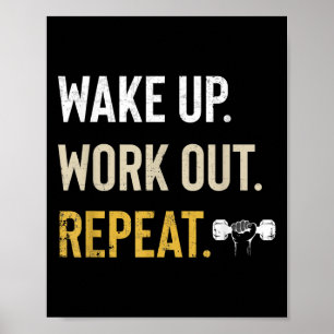 Workou Wach Auf Inspirierend Und Motivierend Fitne Poster