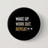 Workou Wake Up Insrational And Motivational Gym Gi Button (Vorderseite)