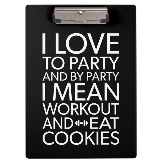 Workout and Eat Cookies - Funny Novelty Gym Klemmbrett (Vorderseite)