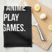 Workout, Anime beobachten, Videospiele spielen - F Geschirrtuch (Viertel Falte)