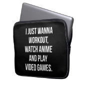 Workout, Anime beobachten, Videospiele spielen - F Laptopschutzhülle (Vorderseite Links)