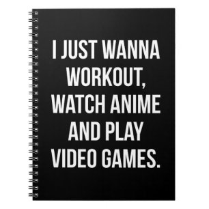 Workout, Anime beobachten, Videospiele spielen - F Notizblock